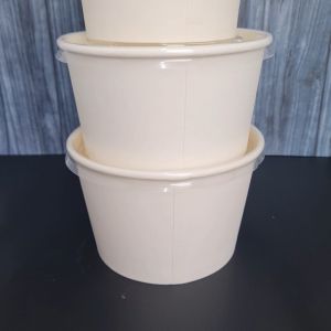 Paper Bowl Polos 22 oz 650 ml / Paper Bowl Putih / Mangkok Es / Mangkok Kertas Putih (25 pcs)