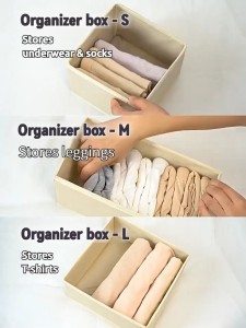 3PCS Drawer Socks Pantys Bras Sundries Clothes Storage Home Foldable Underwear Organizer Storage box