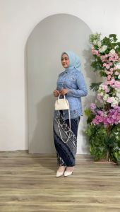 Baju Couple Batik Modern Kebaya Sarimbit Jumbo Sintia Kondangan Wisuda Wanita Pria