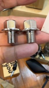 Ốc chân gương Salaya xe máy (Ab wave sirus Ex) - Chân 10li (ren thuận/ ngược) chất liệu INOX 304 CNC nguyên khối (Giá 1 Ốc)