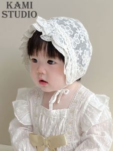 หมวกกันแดดผ้าลูกไม้ระบายอากาศได้ดีสำหรับเด็ก หมวกกันแดดทรงกลม หมวกเด็กผู้หญิง หมวกเด็กชาย หมวกเด็ก ทรงหวาน ฤดูใบไม้ผลิและฤดูร้อน