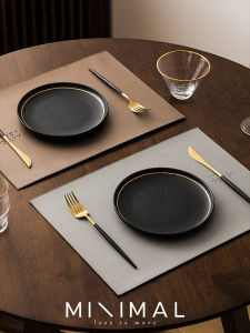 Leather Dining Mat Waterproof Oil Resistant Chinese Style Table Pad Heat Insulation High End Western Dining Pad Cup Mat Anti Scald Bowl Mat