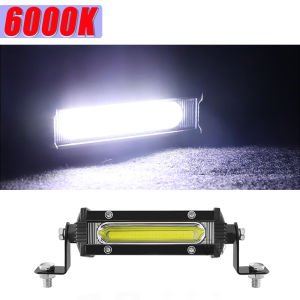 LED รถทํางาน Light Bar COB Spotlight Offroad 12V 24V 6000K LED ไฟหน้า Off-road SUV กันน้ําวิศวกรรมไฟหน้าขับรถ