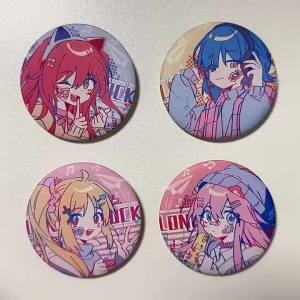 BILIBILI | 58MM Anime Badge Pin Button Brooch Round Cartoon Character Pin Collectible Backpack Clothing Decor Fan Gift