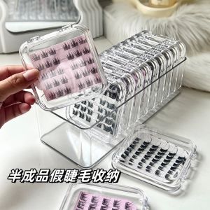 Large Capacity False Eyelash Storage Box Travel Organizer Portable Acrylic Square Box Cosmetic Splitter Eyelash Arranger