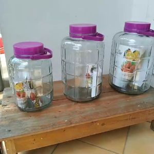 Home Line Toples Kaca Kedap Udara double Tutup dan Handle