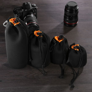 Neoprene Waterproof Camera Lens Pouch Bag Video Lens Soft Drawstring Protector Case For Canon Sony for Most Digital SLR Camera