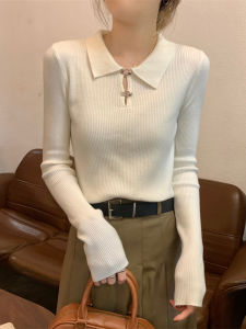 เสื้อสเวตเตอร์คอโปโลทรงสลิมฟิตสำหรับผู้หญิง เสื้อชั้นในผ้าถัก แฟชั่นฤดูใบไม้ร่วงและฤดูหนาว คอลเลกชันใหม่ เสื้อชั้นในคอโปโล ผ้าถัก