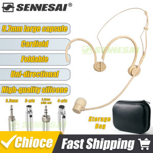 Foldable Headband Head Wearing Unidirectional Condenser Microphone for Shure Sennheiser AKG Wireless Bodypack 4Pin 3Pin TA4F 3.5