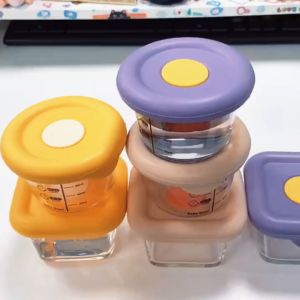 Mumystation Tempat Makan Mpasi Bayi: Wadah Kaca Mpasi Baby Glass Food Container 120/140ml