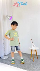 Lily And Clark Kaos Anak Laki-Laki Warna Sage Green List - KLC73