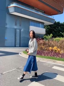 KARAKOREA 6218 Hikaru Denim Skirt/rok jeans jumbo/ootd rok jeans/jeans wanita kece/jeans highwaist/rok jeans korean style/rok jeans wanita