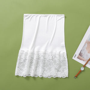 Summer Silk Fashion Tape Slip Dress Bottoming Skirt Womens Inner Wear Anti-Transparent Anti-Static Skirt Mid Length Long Length Lace Lining