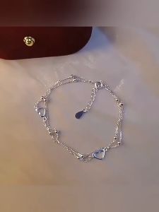 GELANG TITANIUM WANITA TERBARU MODEL LOVE DUA LAYER