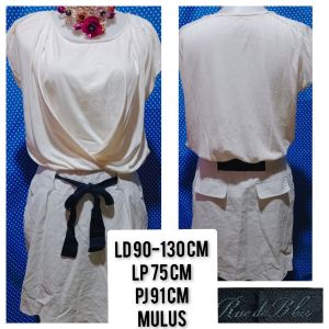 DRESS LENGAN PENDEK PUTIH BW(RUE DE B BIS) 199