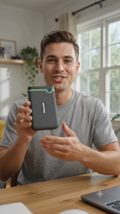 Transcend StoreJet Rugged External HDD 1TB Shockproof Military Grade One-Touch Auto Backup SuperSpeed USB 3.1 Data Transfer