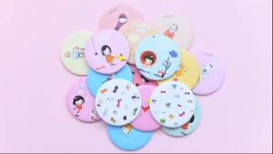 ลายการ์ตูน กระจกขนาดเล็ก กระจกพกพาน่ารัก กระจกแต่งหน้า กระจกทรงกลมแบบถือ กระจกขนาดเล็ก