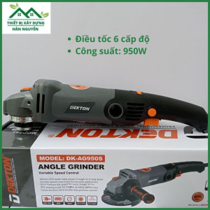 Máy cắt cầm tay Dekton DK-AG950S 950W có chỉnh tốccông tắc bóp lưỡi cắt 100mmmáy mài gócmàu xám