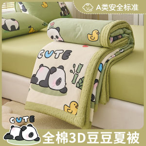 Pure Cotton Cartoon Panda Three-piece Bedding Set Student Dormitory Single Quilt Cover Four-piece Set Autumn Winter Breathable