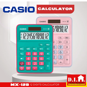 Do It Home MX-12B 12 Digits Calculator Green Red and Pink Light Blue  Colored Mini Desk Type