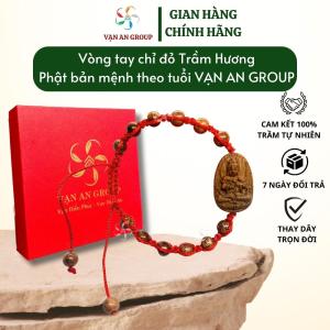 Vòng tay chỉ đỏ trầm hương Phật bản mệnh Vạn An Home vòng trầm hương tự nhiên mang đến may mắn hạnh phúc bình an tài lộc