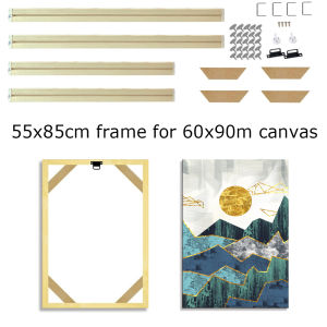 55x85cm Wooden Frame For 60x90cm Canvas Print Diamond Painting DIY Frame Kit Pictures and Poster Wall Frame Home Office Decor