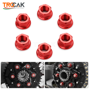 Motorcycle Rear Sprocket Wheel Nuts 6 Pcs M10*1.0 For Ducati Panigale 1199 1199S 1299 1299S V4 V4S V2 Monster 1200 1200S