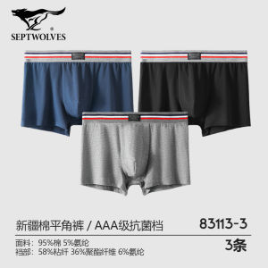 High End Cotton Underwear for Men New 2025 Septwolves Brand Sport Style mid Waist Flat Angle Pants Antibacterial Cotton