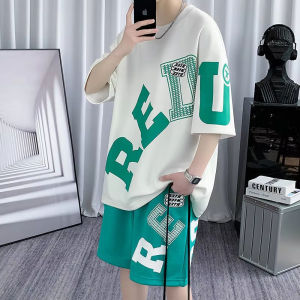 2025 Summer New Mens Set Fashion Handsome Letter 3D Digital Printing Set Lightweight Breathable Set Soft and Comfortable No stu