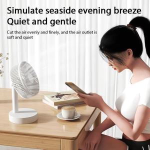 Electric fan desktop turntable fan desktop office bedroom light sound shaking head fan student bed dormitory small fan