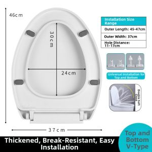KUWUBIANJING | Universal Thickened Soft Close Toilet Seat Cover Antimicrobial