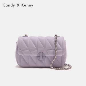 Candy&Kenny Womens Simple Chic Diamond Pattern Chain Underarm Bag Single Shoulder Bag Leather PU Lock Buckle Closure Handbag