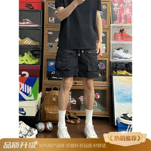 Quần Short Công Sở Màu Đen Cho Nam Mùa Hè Quần Short Thể Thao Mỏng Nhanh Khô Quần Short Ngoài Trời Năm Điểm Túi Lớn