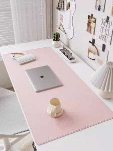 SHULIAN | Pink Large Leather Desk Pad Mouse and Keyboard Mat