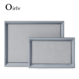 Oirlv PU Leather Jewelry Display Tray Viewing Jewelry Necklace Bracelet Ring Tray Watch Drawer Organizer Showcase Jewelry Holder