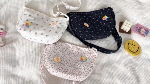 Mismi Iris Bag Tas Selempang Wanita Motif Bungu Sling Bag Flower Perempuan Korean Summer - 36I