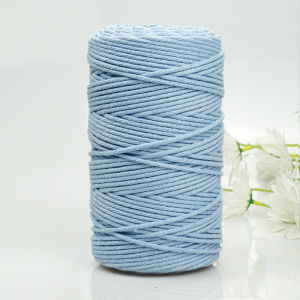 3mm Cotton Rope DIY Hand Weaving Tapestry Hook Knitting Cup Mat Material Kit 200m Four Strands Colorful Cotton Rope