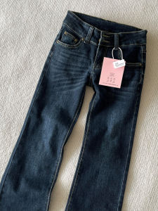 Extended Length American Retro Blue Bell Bottom Jeans Womens Summer Slimming Low Waist Bell Pants High Waist Wide Leg Jeans