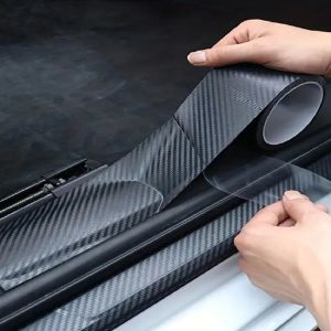 3-10cm 3D Carbon Fiber Sticker Paste Car Threshold Protective Film Anti Scratch Waterproof Matte Black Nano Sticker for Car Body