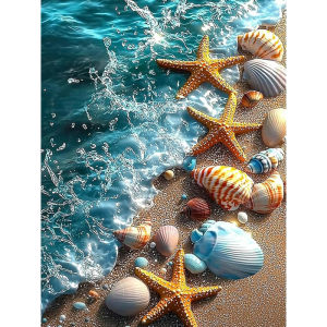 Jigsaw Puzzle Seaside Starfish Shell Ocean Artwork 500/1000/1200/2000PCS Stress Relief Puzzle Wall Art Decor Gift