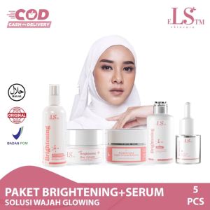 5 Paket LS skincare new brightening boster krim cream untuk wajah kusam susah putih glowing original bpom