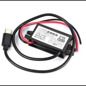 Waterproof 6-30V to 5V 9V 12V 24W Converter QC2.0/3.0 DC-DC Step Down Module Power Adapter USB-A Female/Type C Connector