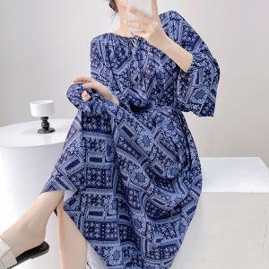 Thin Long Sleeve Sleep Dress For Spring Autumn Summer Cotton Silk