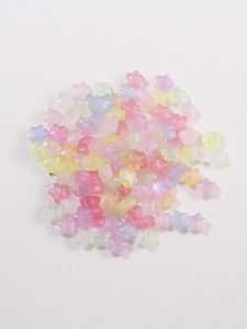 50pcs 10mm Acrylic Mermaid Color Sparkling Star Beads Jewelry Making Loose Spacing Beads for Bracelets Necklaces Earrings