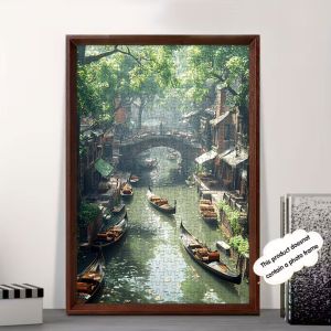 1000 pcs Green Jiangnan Canal Stone Bridge Jigsaw Puzzle Home Decor Games Family Fun Floor Puzzles Educational Toys for Kids