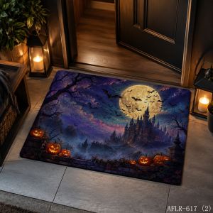 Gothic Horror Halloween Rug Soft Non-Slip Door Mat Spooky Bathroom Carpet Dark Aesthetic Entryway Rug Scary Home Decor