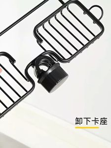 Kitchen And Bathroom Faucet Double Side Storage With Towel Rack Black Stainless Steel