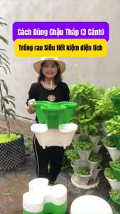 Chậu Tháp Trồng Rau Trồng Hoa Siêu Tiết Kiệm Diện Tích Chậu Nhựa Cao Cấp Độ Bền Cao