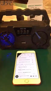 SKD-106 Outdoor Wireless Bluetooth Speaker Big Bass RGB Light with Mic Portable 3" Dual Speaker for Karaoke & Parties