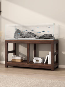 Multi-layer Fish Tank Base Walnut Wood Storage Rack